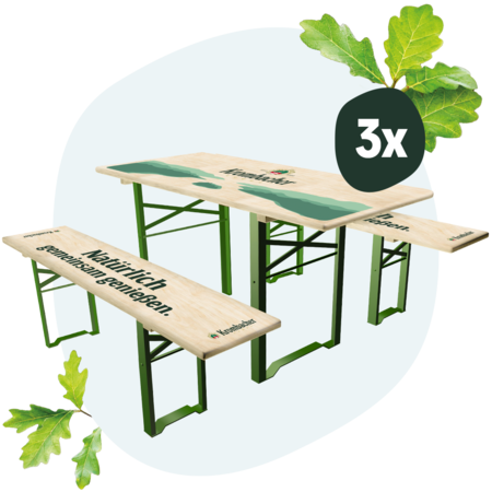 Mini Bierzeltgarnitur mit Krombacher Branding