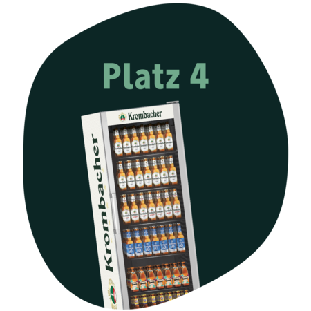 platz vier kühlschrank mit krombacher produkten