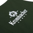 Grüne Krombacher Grillschürze mit Logo in der Mitte.